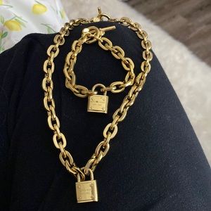 Michael Kors Gold necklace & bracelet set